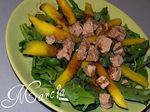 recette salade mangue foie gras