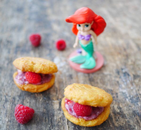 biscuits coquillages à la framboise pour Ariel la petite sirène