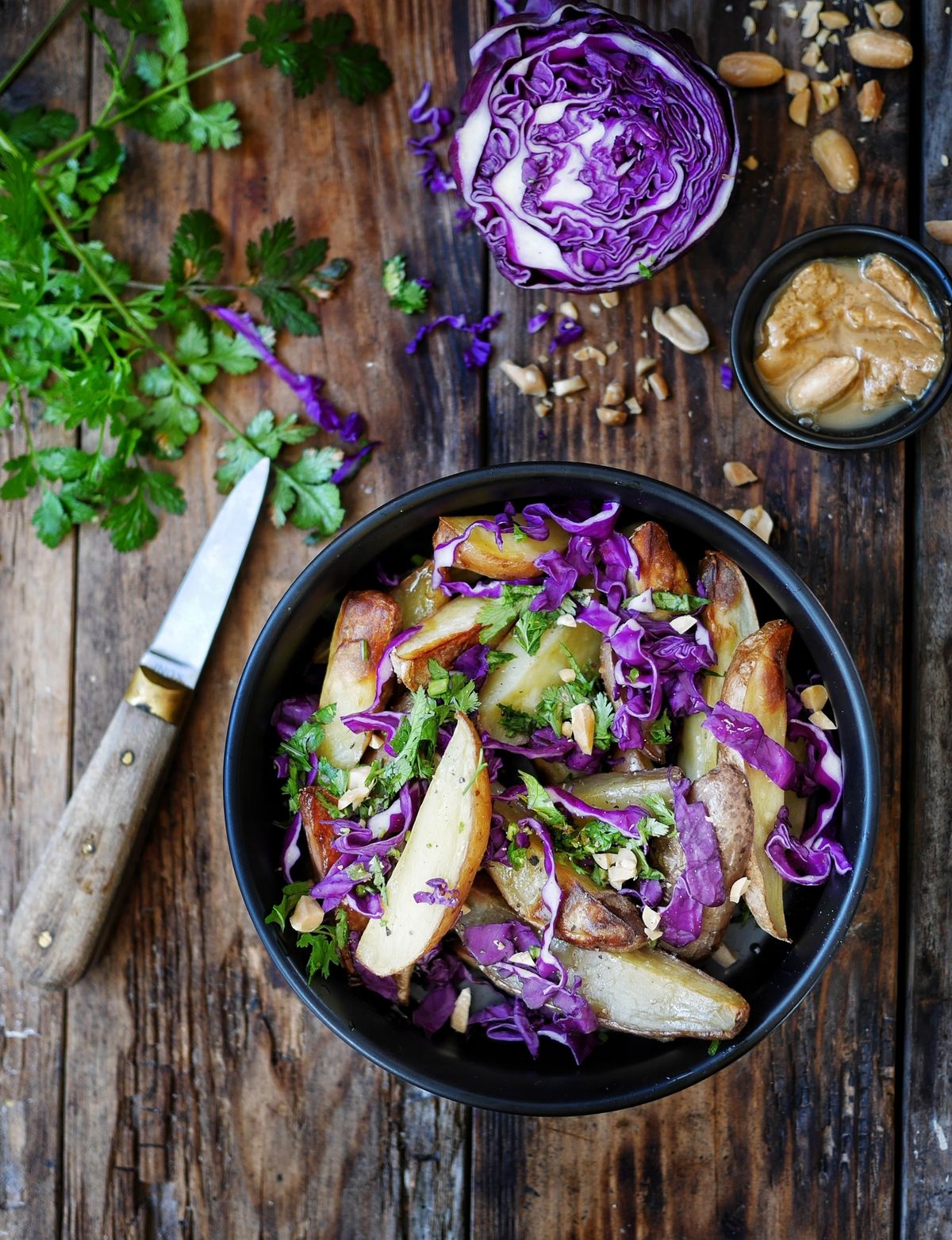 recette de salade de chou rouge aux pommes de terre