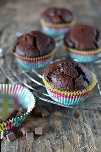 muffins au chocolat gonflés